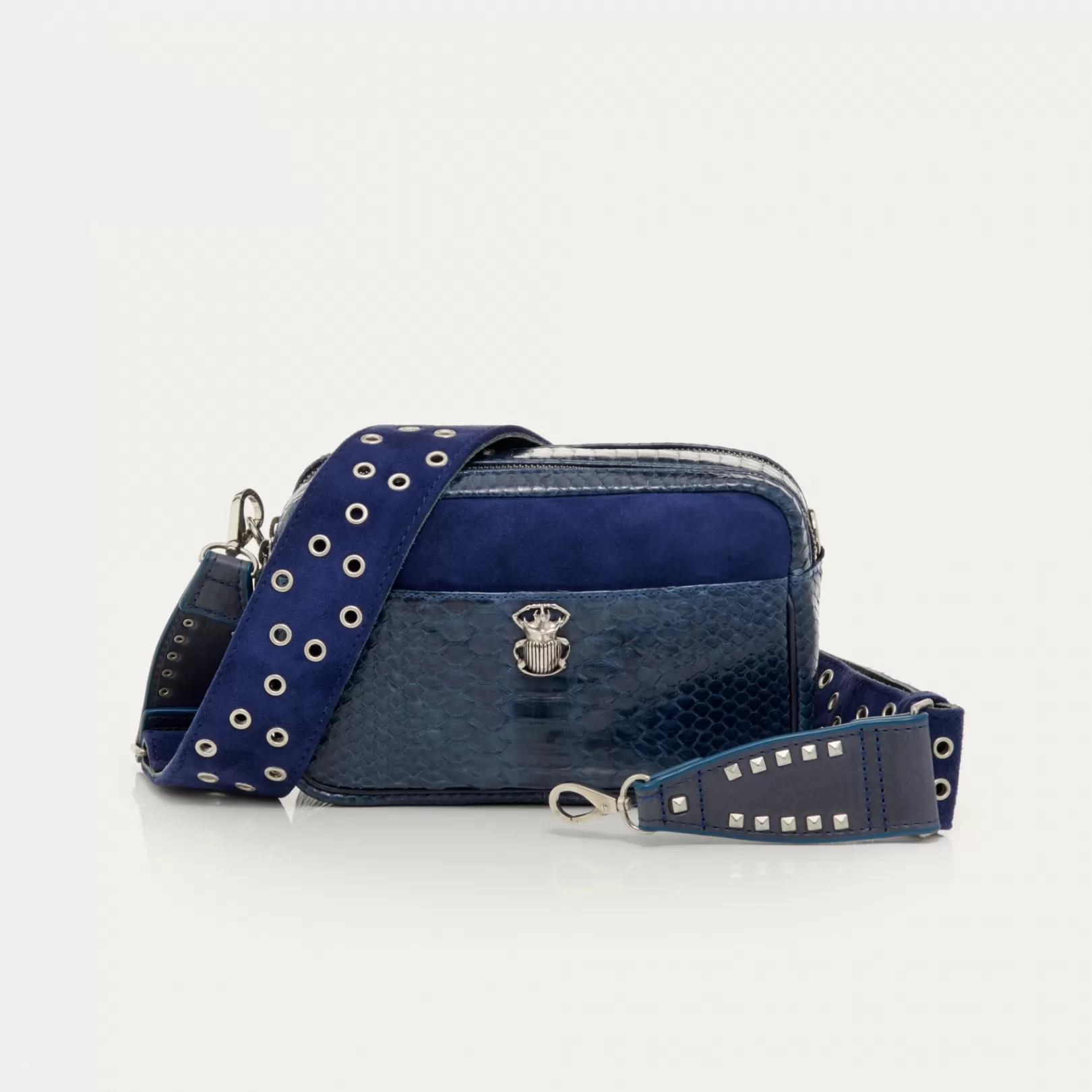 Claris Virot Bags-Lily Bag Navy Python