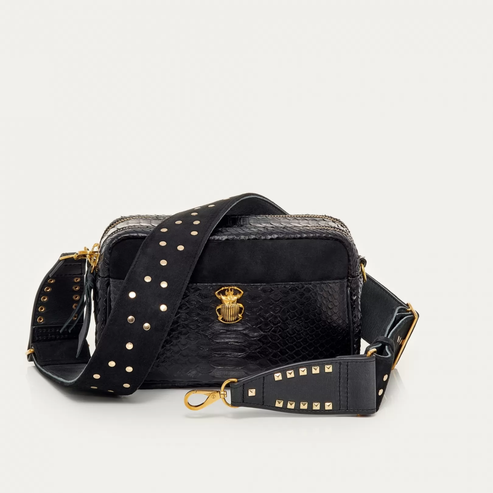 Claris Virot Bags-Lily Bag Black Python And Leather