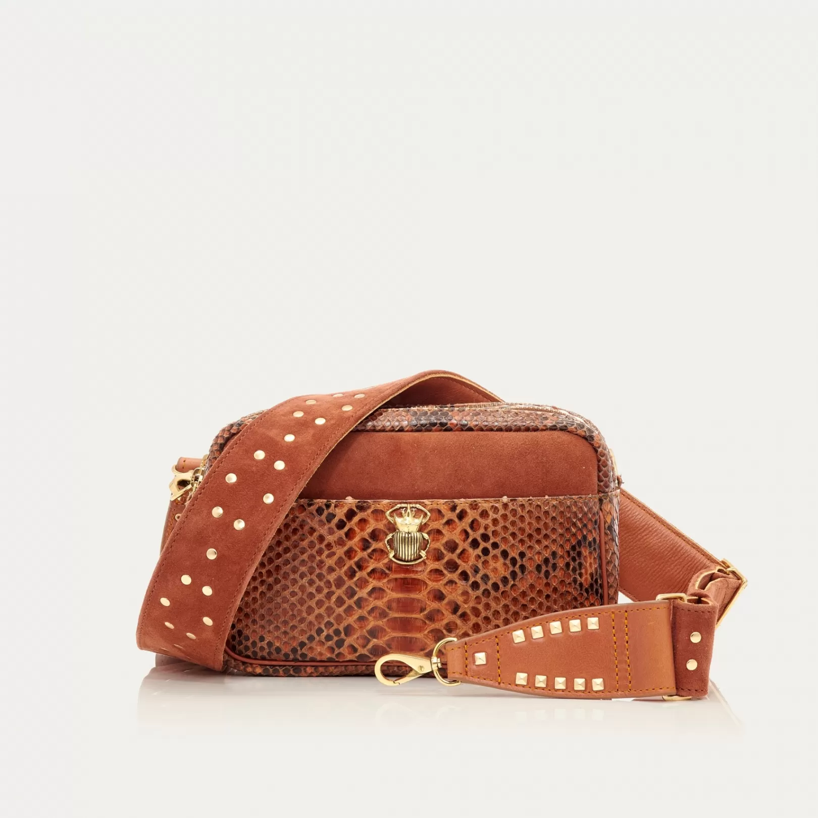 Claris Virot Bags-Lily Bag Moka Python