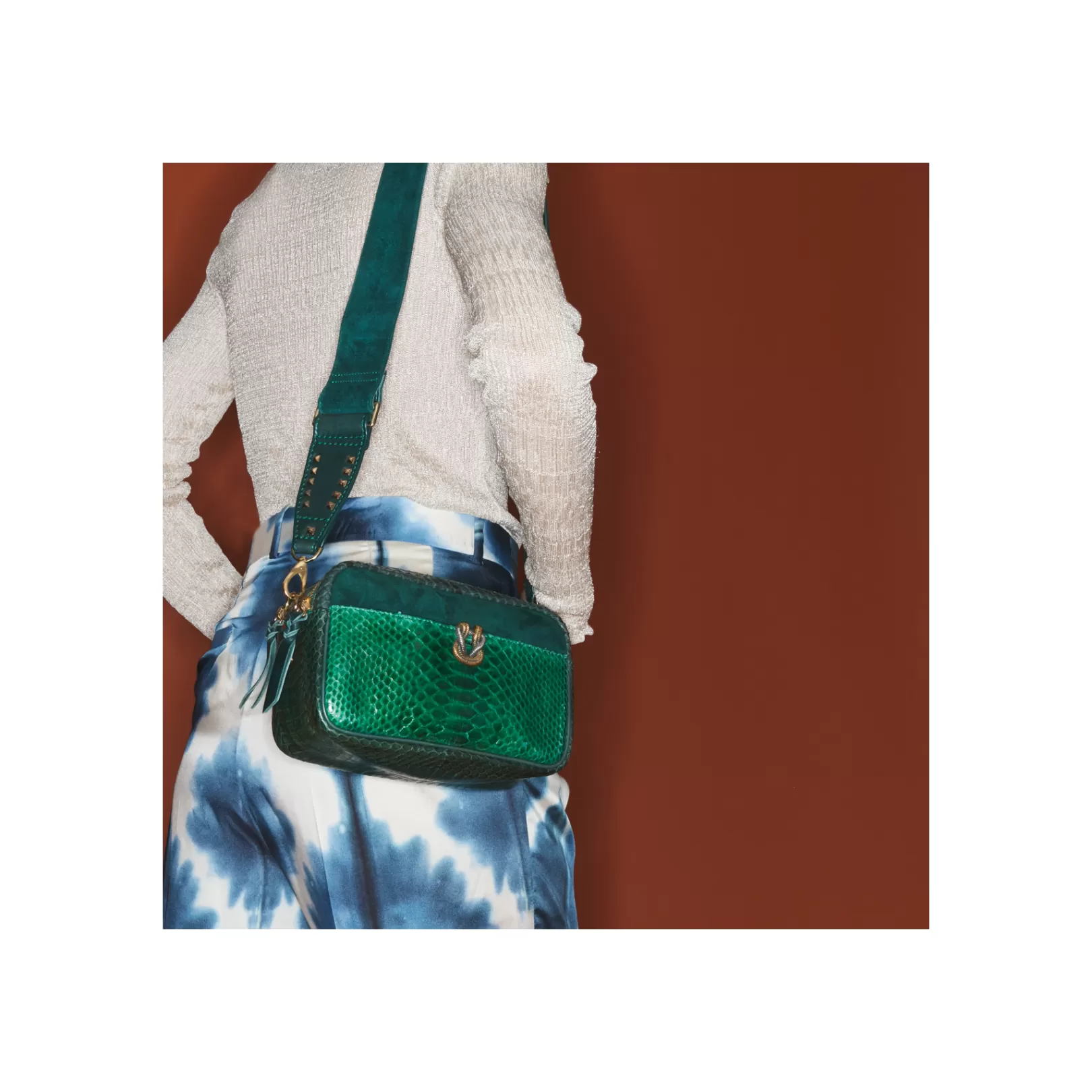 Claris Virot Bags-Lily Bag Grass Green Python