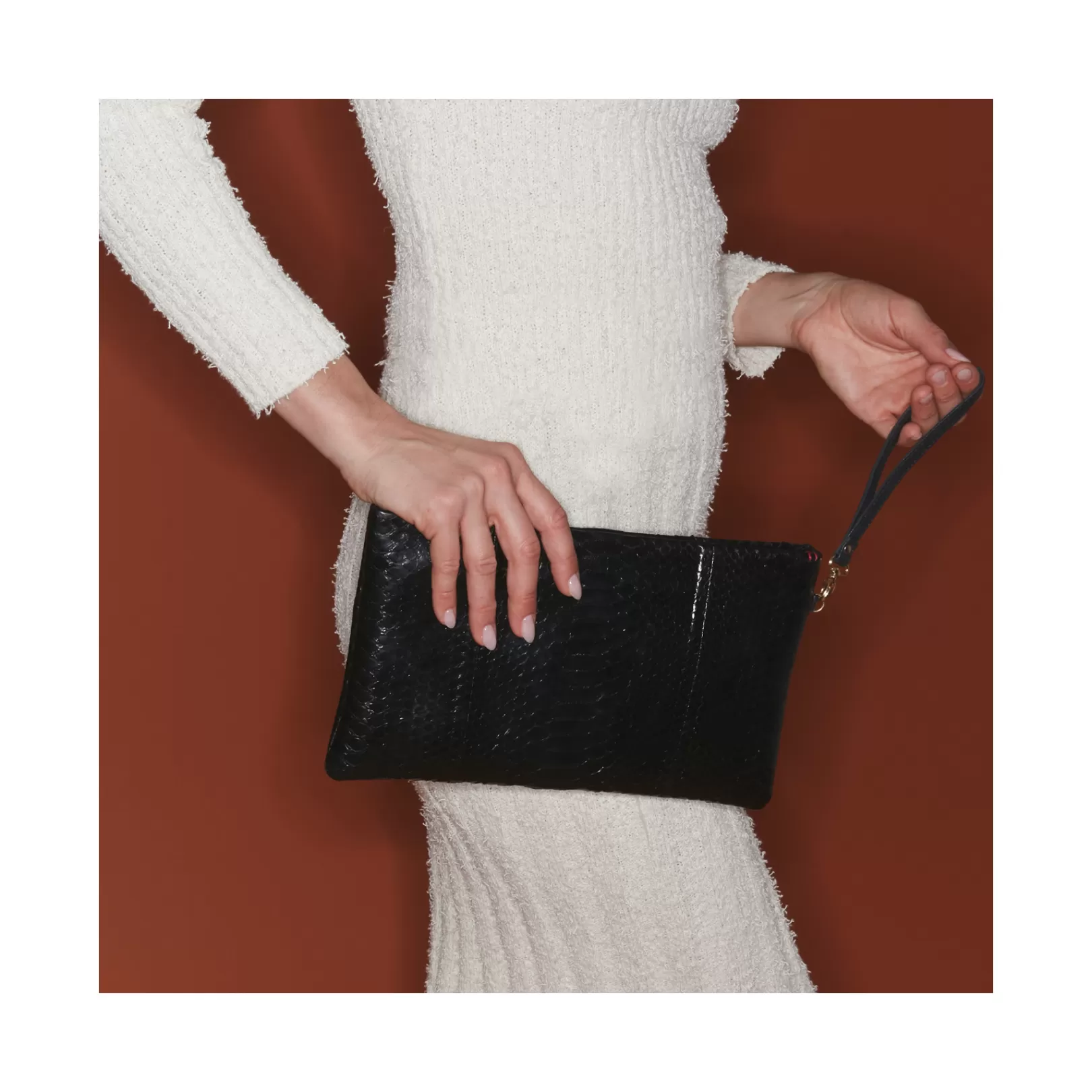 Claris Virot Bags-Lou Clutch Black Python