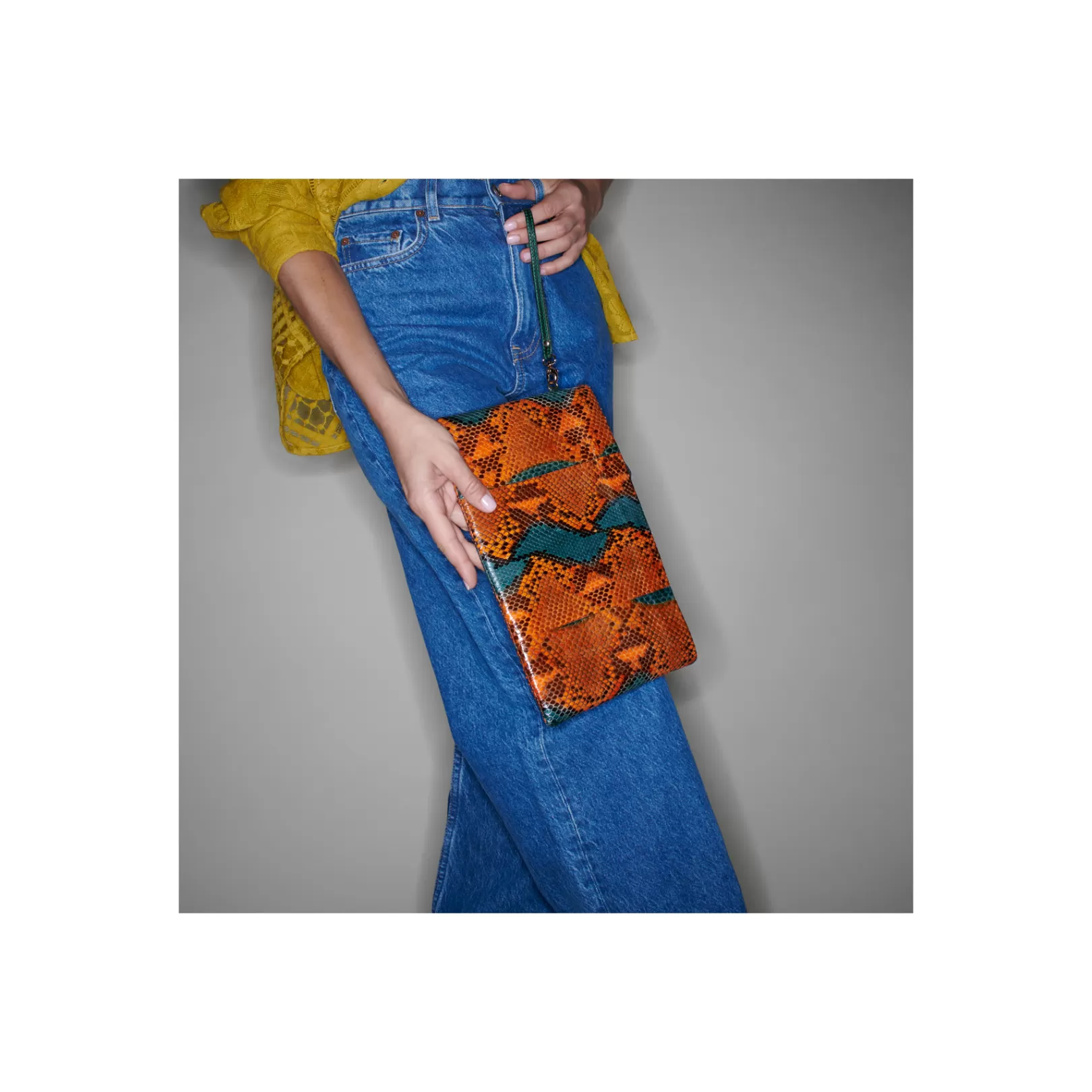 Claris Virot Bags-Lou Clutch Kingfisher Python