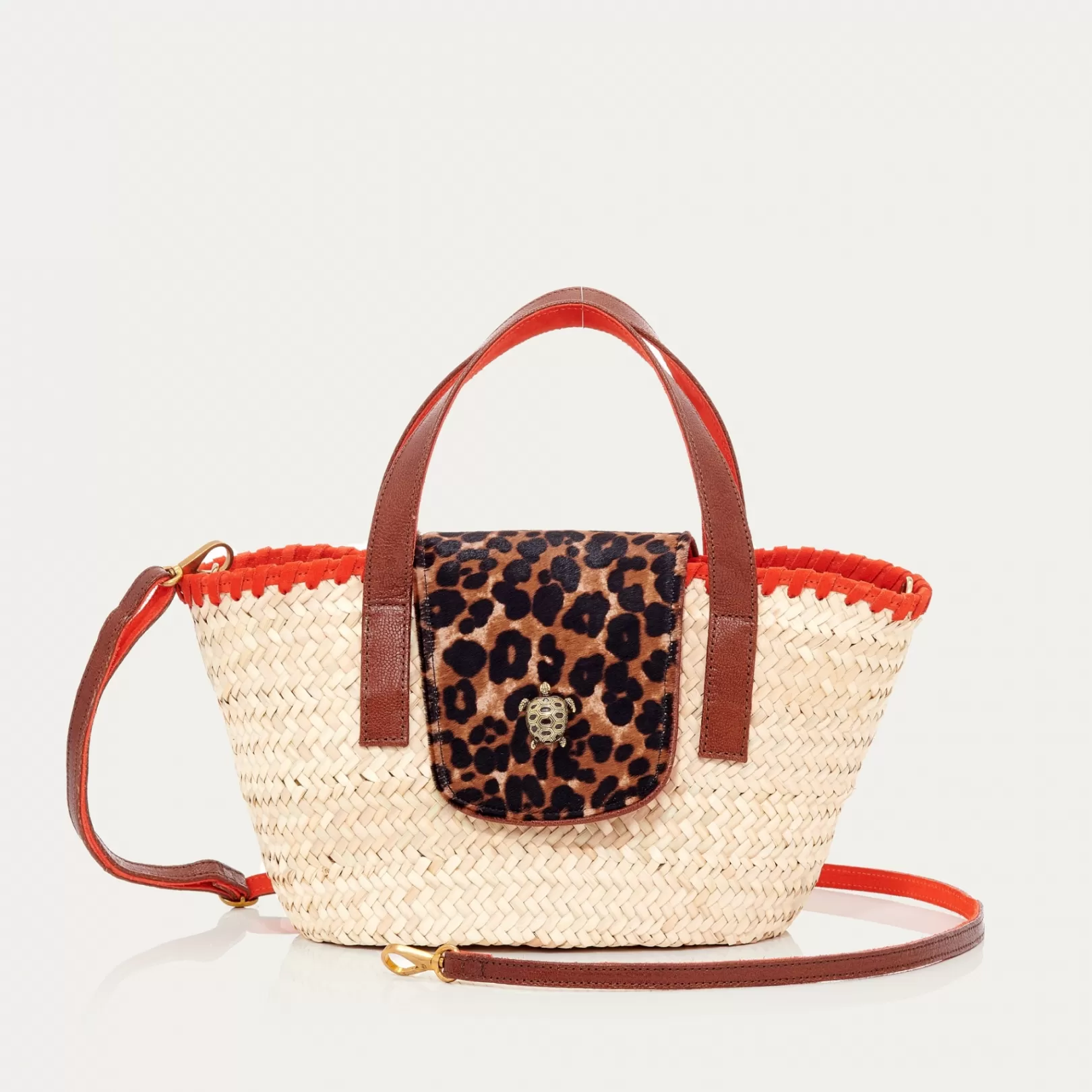 Claris Virot Bags-Mini Zoe Bag Leopard Wicker And Leather