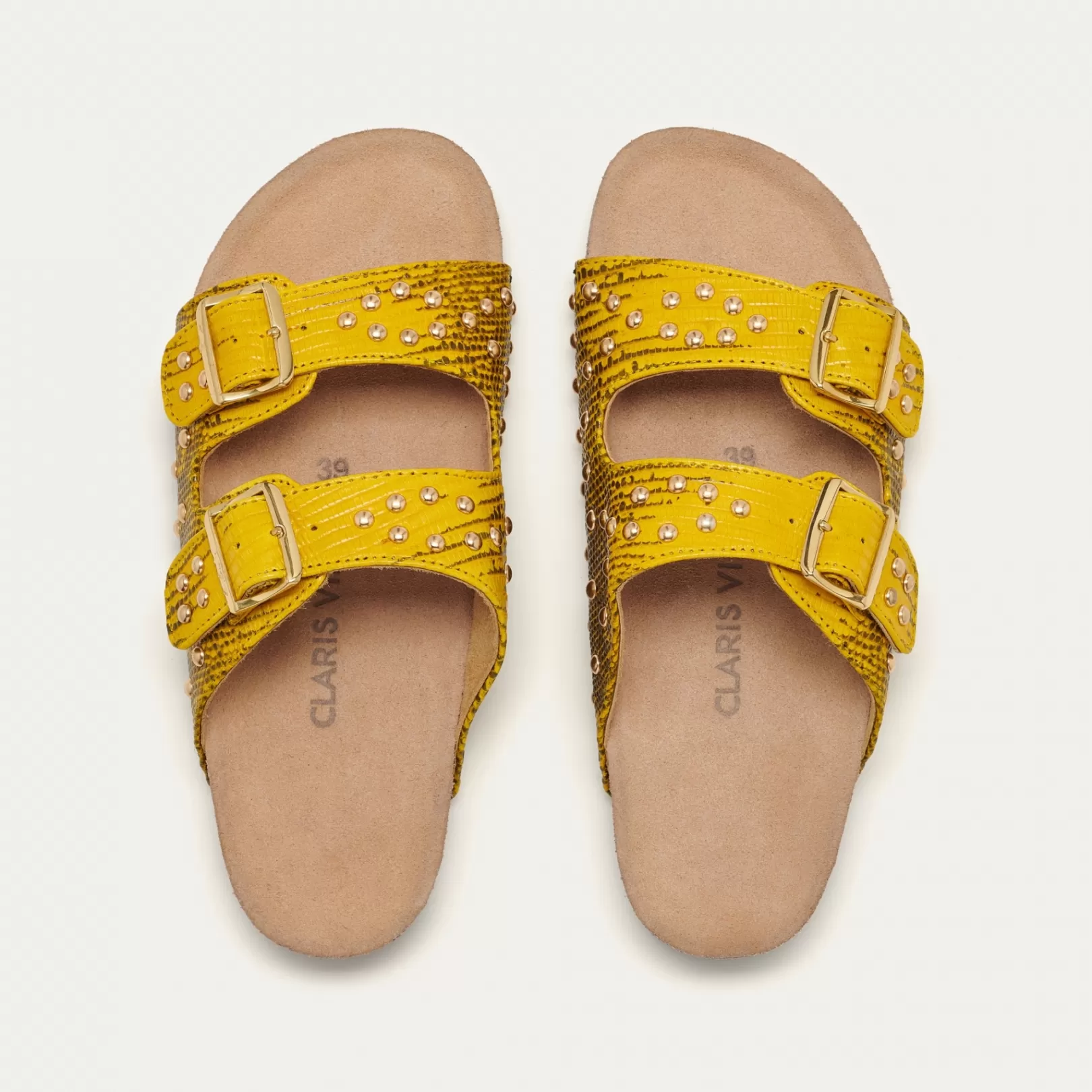 Claris Virot Odette Sandals-Odette Sandals Yellow Lizard