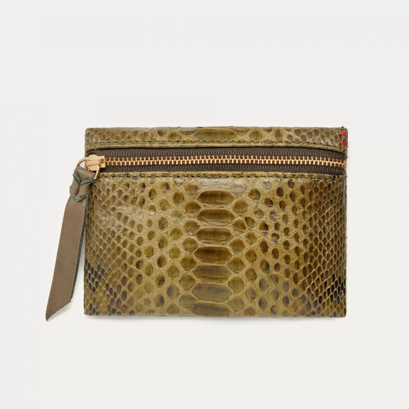 Claris Virot Bags-Olivia Coin Holder Kaki Python