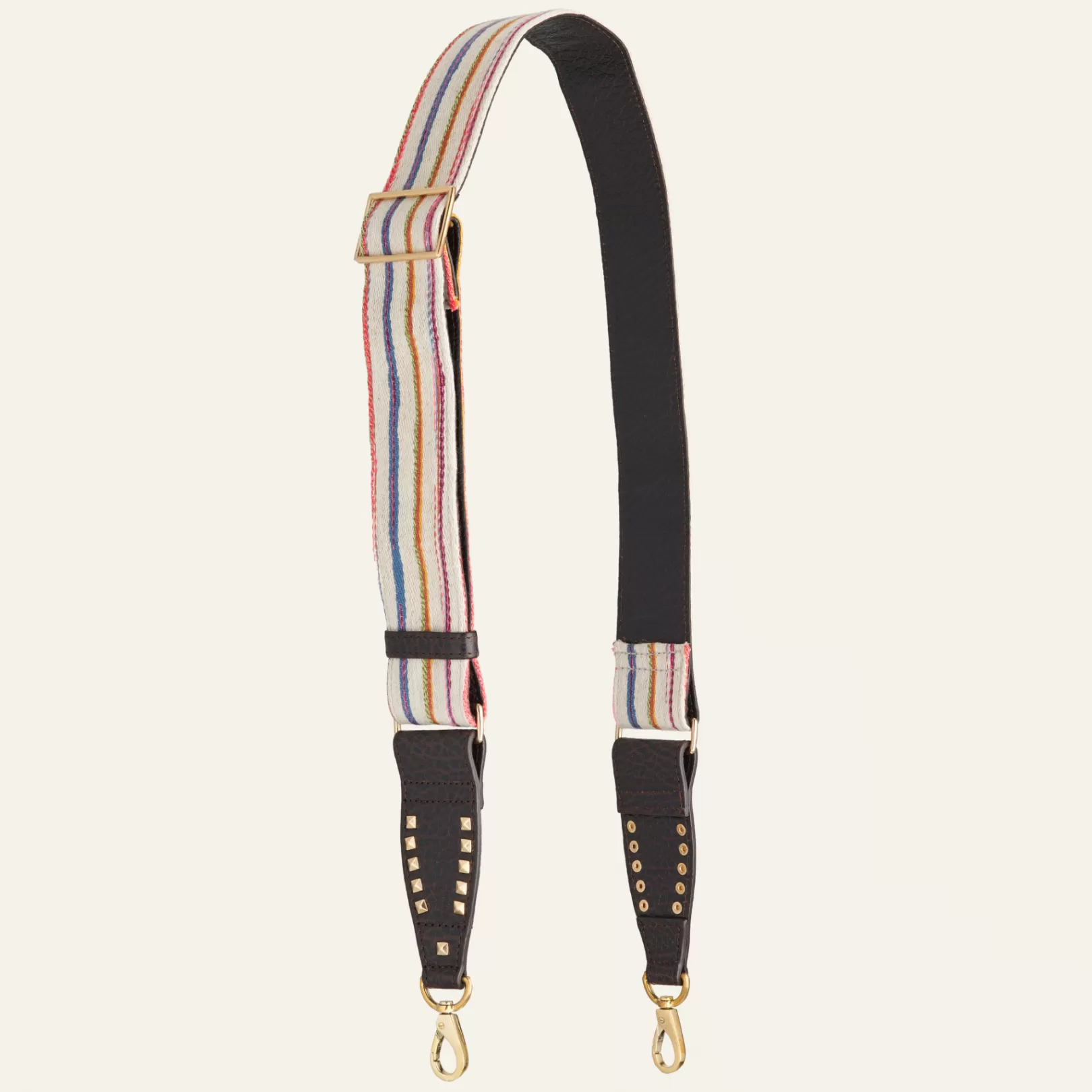 Claris Virot Straps-Strap Tsumugi Striped Fabric