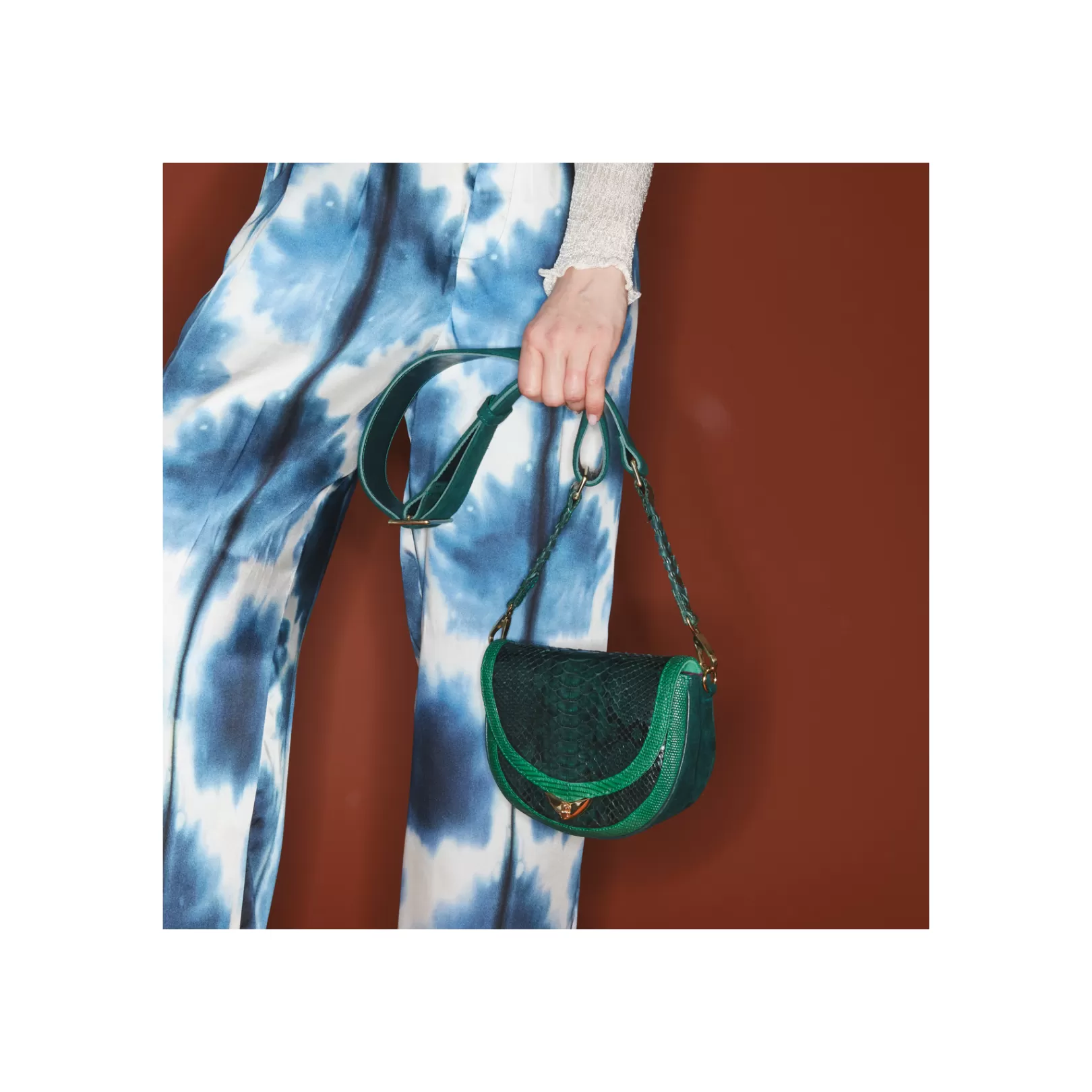 Claris Virot Bags-Victoria Bag Green Mix Python