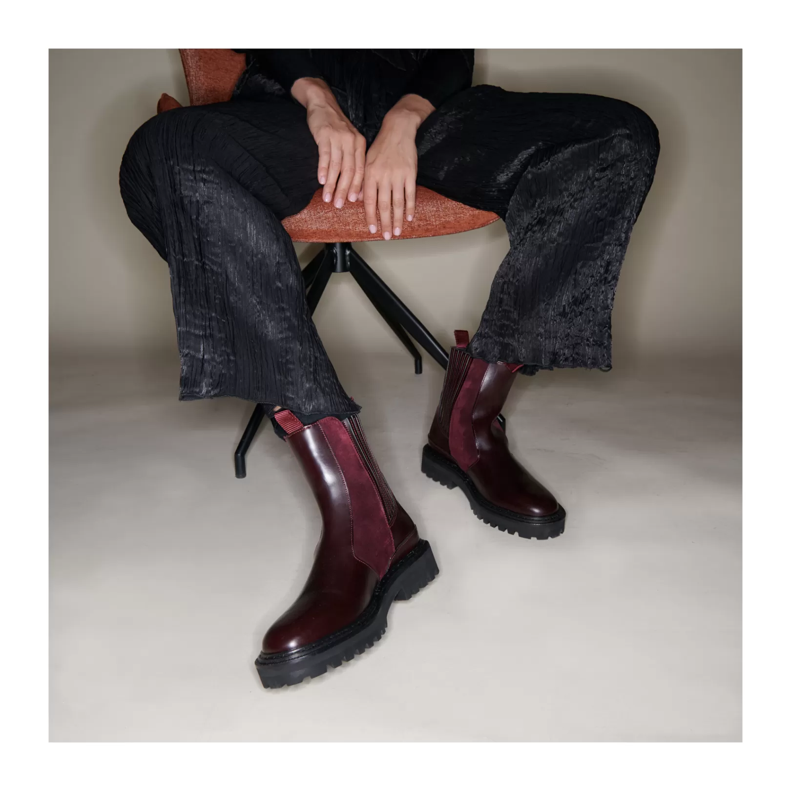 Claris Virot Ziggy Boots-Ziggy Boots Burgundy Chocolate Leather And Suede