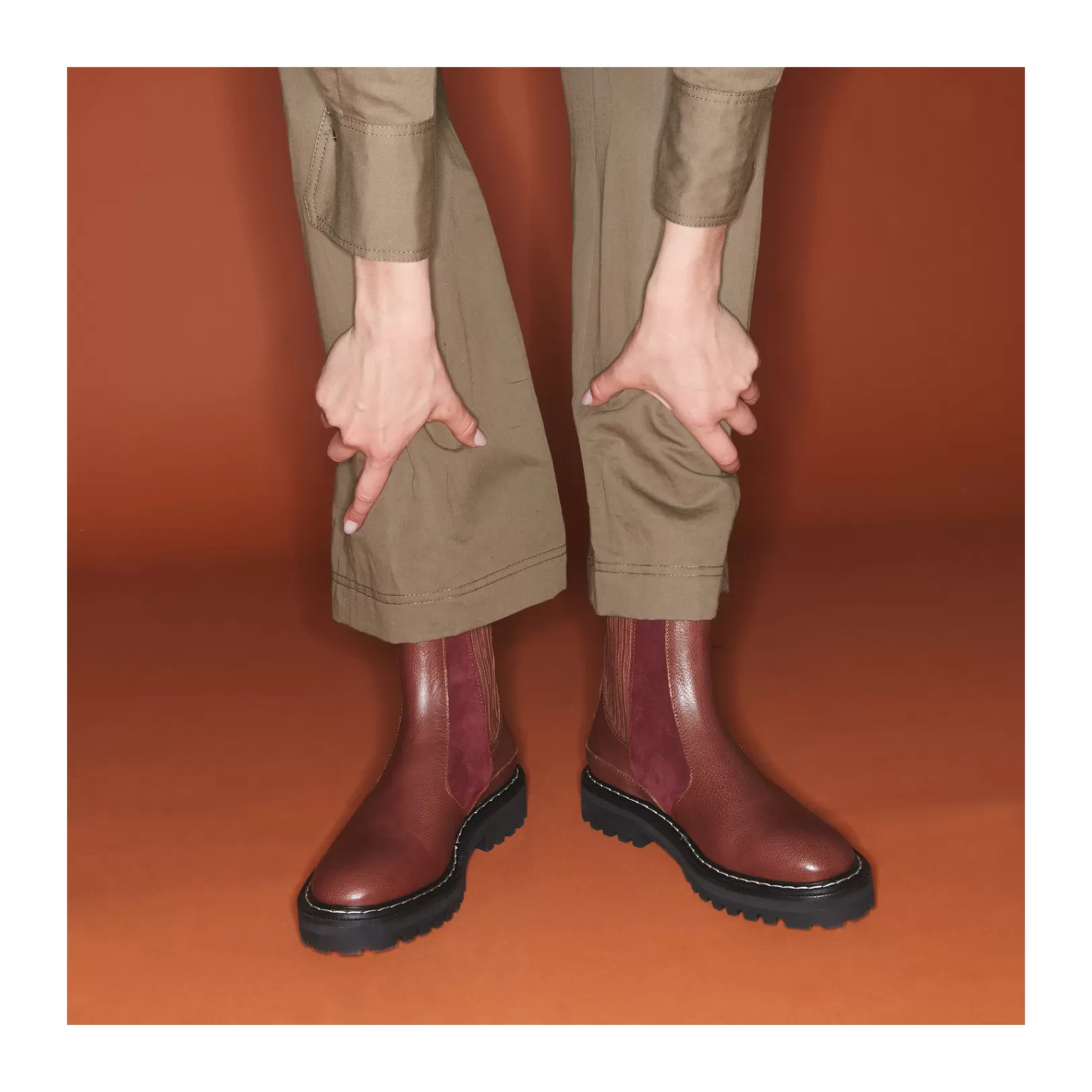 Claris Virot Ziggy Boots-Ziggy Boots Hot Wine And Bark Leather