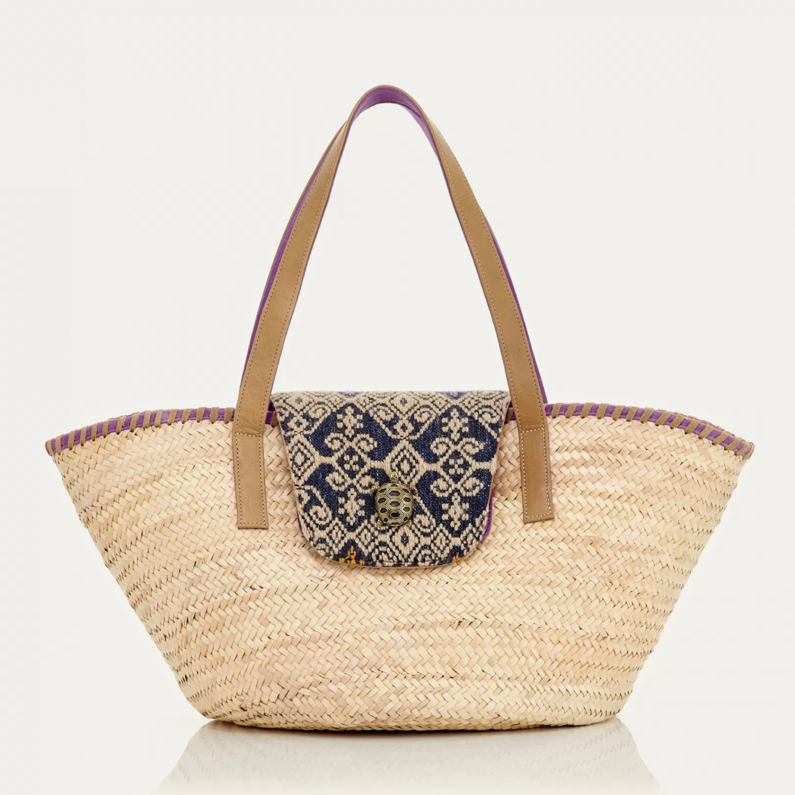 Claris Virot Bags-Zoe Basket Indigo Sumba Fabric